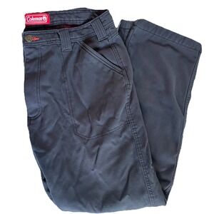 Coleman Fleece Lined Bonded Utility Work Pants Men's Relaxed Fit 6 Pocket Black